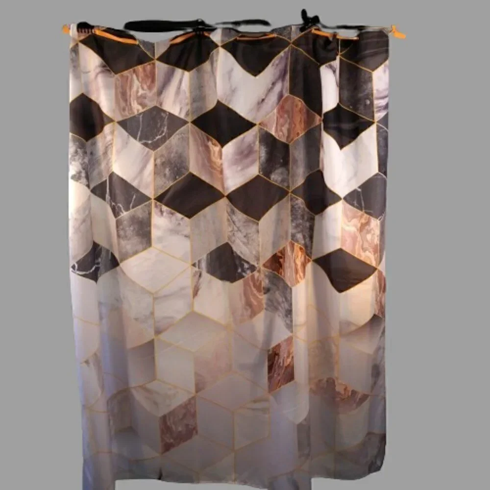 Bathroom Shower Curtain Abstract Modern Geometric Marble